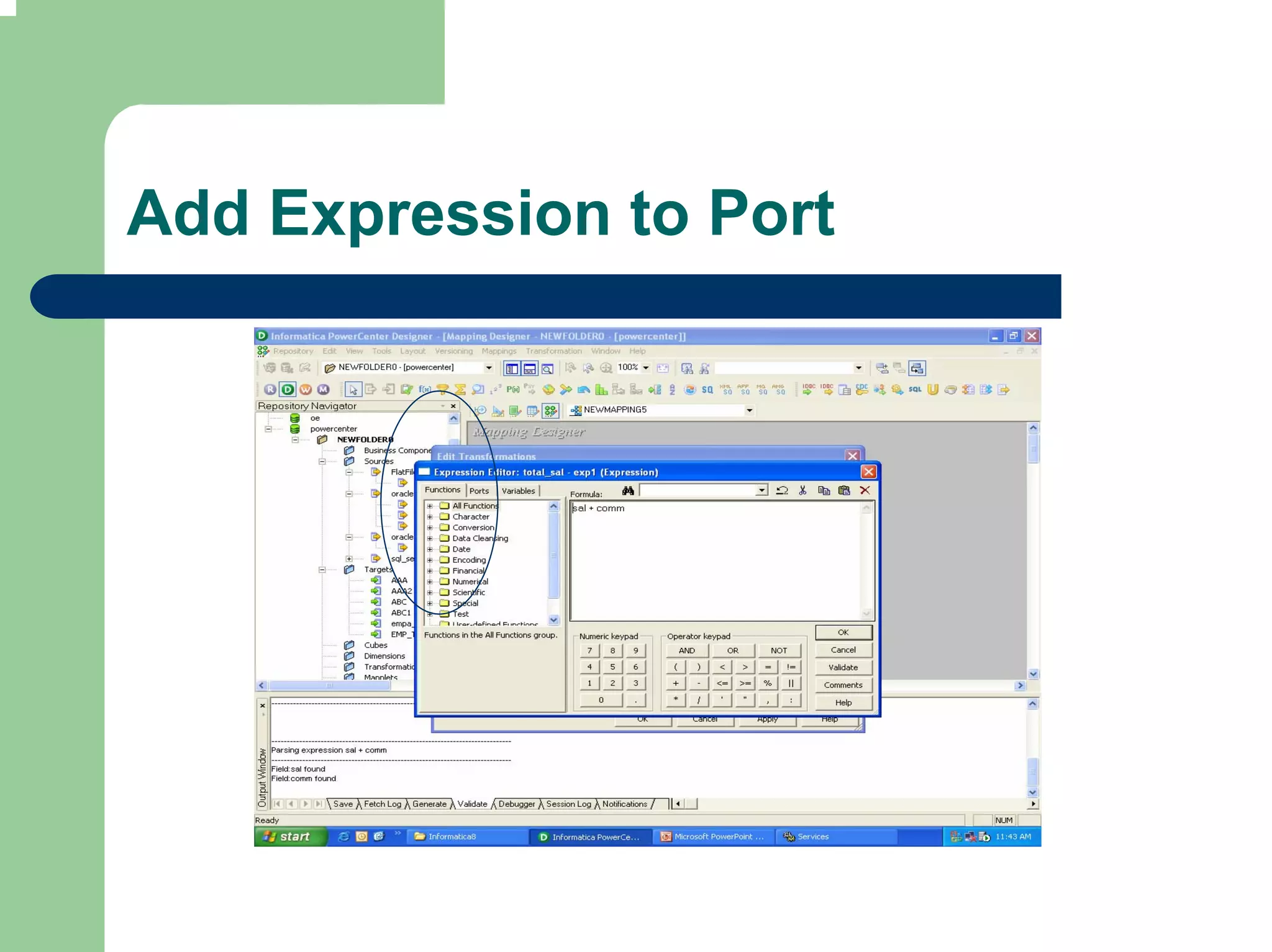 Add Expression to Port
 