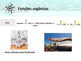 Funções orgânicas
Ureia utilizada como fertilizante
 