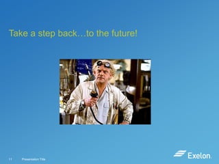 Take a step back…to the future!

11

Presentation Title

 