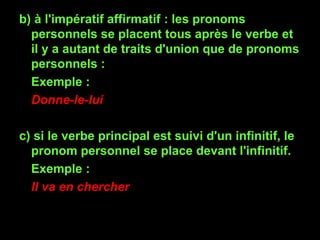 les pronoms personnels, les compléments d'objet direct et indirect | PPT