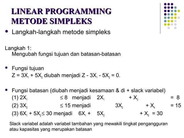 linear programming metode simplex | PPT