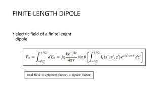 FINITE LENGTH DIPOLE
• electric field of a finite lenght
dipole
 