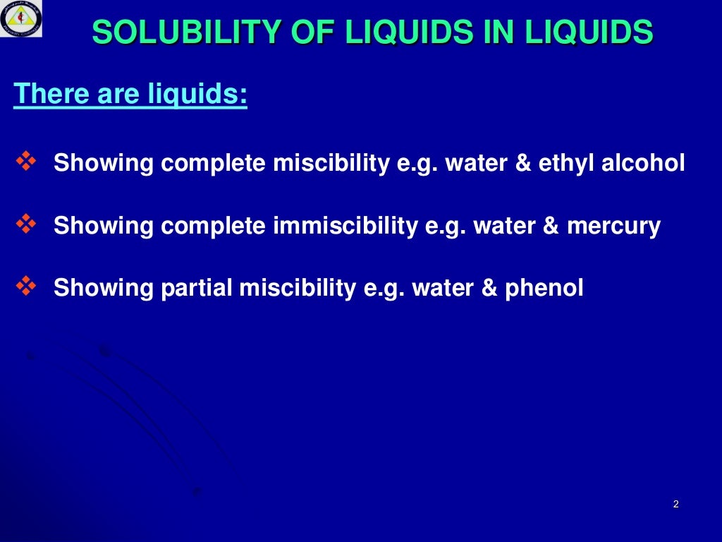 Liquidliquid Solution Systems