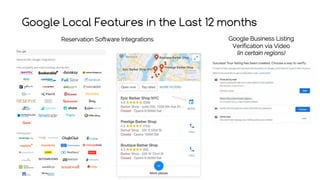 Google Local Features in the Last 12 months
Reservation Software Integrations Google Business Listing
Verification via Video
(in certain regions)
 