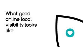 What good
online local
visibility looks
like
 