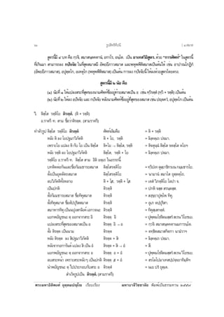 ¾ÃÐÁËÒ¸ÔµÔ¾§Èì ÍØµÚµÁ»Úâ àÃÕÂºàÃÕÂ§ ÁËÒºÒÅÕÇÔªªÒÅÑÂ ¾ÔÁ¾ìà»ç¹¸ÃÃÁ·Ò¹ òõõ÷
ÊÙµÃ¹ÕéÁÕ ô º· ¤×Í ¡ÚÇ¨Ô, ÊÁÒÊ¹Úµ¤µÒ¹í, Í¡ÒâÃ, Í¹Úâµ. à»ç¹ ÍÒà·ÊÇÔ¸ÔÊÙµÃ.´éÇÂ “¡ÒÃÈÑ¾·ì” ã¹ÊÙµÃ¹Õé
·Õèà¡Ô¹ÁÒ ÊÒÁÒÃ¶Å§ ¡»Ñ¨¨ÑÂ ã¹·ÕèÊØ´ÊÁÒÊÁÕ ÍÑ¾ÂÂÕÀÒÇÊÁÒÊ áÅÐ¾ËØ¾¾ÕËÔÊÁÒÊà»ç¹µé¹ä´é àªè¹ ÍÒ»Ò³â¡¯Ô¡í
(ÍÑ¾ÂÂÕÀÒÇÊÁÒÊ), Í»ØµÚµâ¡, ÍàËµØâ¡ (¾ËØ¾¾ÕËÔÊÁÒÊ) à»ç¹µé¹ ¡ÒÃÅ§ ¡»Ñ¨¨ÑÂ¹Õé ãËéÅ§´éÇÂÊÙµÃâ´ÂµÃ§.
ÊÙµÃ¹ÕéÁÕò¹ÑÂ¤×Í
(ñ) ¹ÑÂ·Õè ñ ãËéá»Å§ÊÃÐ·ÕèÊØ´¢Í§¹ÒÁÈÑ¾·ì«Öè§ÍÂÙè·éÒÂÊÁÒÊà»ç¹ Í àªè¹ ·ÚÇÔÃµÚµí (·ÚÇÔ + ÃµÚµÔ) à»ç¹µé¹
(ò) ¹ÑÂ·ÕèòãËéÅ§Í»Ñ¨¨ÑÂáÅÐ¡»Ñ¨¨ÑÂËÅÑ§¹ÒÁÈÑ¾·ì«Öè§ÍÂÙè·ÕèÊØ´¢Í§ÊÁÒÊàªè¹»Ú¨¤Çí,Í»ØµÚµâ¡à»ç¹µé¹
ÇÔ. µÔÊÚâÊ ÃµÚµÔâÂ µÔÃµÚµí. (µÔ + ÃµÚµÔ)
Í.ÃÒµÃÕ ·. ÊÒÁ ª×èÍÇèÒµÔÃµÚµ. (ÊÒÁÃÒµÃÕ)
·ÓµÑÇÃÙ»µÔÊÚâÊ ÃµÚµÔâÂ µÔÃµÚµí ÈÑ¾·ìà´ÔÁ¤×Í = µÔ + ÃµÚµÔ
ËÅÑ§ µÔ Å§ âÂ»°ÁÒÇÔÀÑµµÔ µÔ + âÂ, ÃµÚµÔ = ÅÔ§Ú¤µÚà¶ »€ÁÒ.
à¾ÃÒÐâÂ á»Å§ µÔ ¡Ñº âÂ à»ç¹ µÔÊÚâÊ µÔ+âÂ → µÔÊÚâÊ, ÃµÚµÔ = µÔ¨µØ¹Ú¹í µÔÊÚâÊ ¨µÊÚâÊ µâÂÏ
ËÅÑ§ ÃµÚµÔ Å§ âÂ»°ÁÒÇÔÀÑµµÔ µÔÊÚâÊ, ÃµÚµÔ + âÂ = ÅÔ§Ú¤µÚà¶ »€ÁÒ.
ÃµÚµÔâÂ Í.ÃÒµÃÕ ·. µÔÊÚâÊ ÊÒÁ ÍÔµÔ ÍµÚà¶ ã¹ÍÃÃ¶¹Õé
º·µÔ´µèÍ¡Ñ¹áÅÐª×èÍ¡ÑÁÁ¸ÒÃÂÊÁÒÊ µÔÊÚâÊÃµÚµÔâÂ =·ÚÇÔ»à·µØÅÚÂÒ¸Ô¡Ãà³¡ÁÚÁ¸ÒÃâÂ.
µÑé§à»ç¹ÂØµµÑµ¶ÊÁÒÊ µÔÊÚâÊÃµÚµÔâÂ = ¹ÒÁÒ¹í ÊÁÒâÊ ÂØµÚµµÚâ¶.
ÅºÇÔÀÑµµÔ·Ñé§ËÅÒÂ µÔ + â/Â, ÃµÚµÔ + â/Â = àµÊí ÇÔÀµÚµÔâÂ âÅ»Ò ¨.
à»ç¹»¡µÔ µÔÃµÚµÔ = »¡µÔ ¨ÊÚÊ ÊÃ¹ÚµÊÚÊ.
µÑé§¡ÑÁÁ¸ÒÃÂÊÁÒÊ ª×èÍ·Ô¤ØÊÁÒÊ µÔÃµÚµÔ = Ê§Ú¢ÚÂÒ»Ø¾Úâ¾ ·Ô¤Ø.
µÑé§·Ô¤ØÊÁÒÊ ª×èÍµÑ»»ØÃÔÊÊÁÒÊ µÔÃµÚµÔ = ÍØàÀ µ»Ú»ØÃÔÊÒ.
ÊÁÒËÒÃ·Ô¤Øà»ç¹¹»Ø§Ê¡ÅÔ§¤ìàÍ¡Ç¨¹Ð µÔÃµÚµÔ = ·Ô¤ØÊÚàÊ¡µÚµí.
áÂ¡¾ÂÑ­ª¹ÐµÚ ÍÍ¡¨Ò¡ÊÃÐÍÔ µÔÃµÚµÚ ÍÔ =»Ø¾Ú¾Áâ¸€ÔµÁÊÚÊÃíÊàÃ¹ÇÔâÂªàÂ.
á»Å§ÊÃÐ·ÕèÊØ´¢Í§ÊÁÒÊà»ç¹ Í µÔÃµÚµÚ ÍÔ → Í = ¡ÚÇ¨Ô ÊÁÒÊ¹Úµ¤µÒ¹Á¡ÒÃ¹Úâµ.
µÑé§ µÔÃµÚµ à»ç¹¹ÒÁ µÔÃµÚµ = µ·Ú¸ÔµÊÁÒÊ¡Ôµ¡Ò ¹ÒÁíÇÒÏ
ËÅÑ§ µÔÃµÚµ Å§ ÊÔ»°ÁÒÇÔÀÑµµÔ µÔÃµÚµ + ÊÔ = ÅÔ§Ú¤µÚà¶ »€ÁÒ.
ËÅÑ§¨Ò¡Í¡ÒÃÑ¹µìá»Å§ÊÔà»ç¹Íí µÔÃµÚµ + ÊÔ → Íí = ÊÖ.
áÂ¡¾ÂÑ­ª¹Ð µÚ ÍÍ¡¨Ò¡ÊÃÐ Í µÔÃµÚµÚ Í + Íí =»Ø¾Ú¾Áâ¸€ÔµÁÊÚÊÃíÊàÃ¹ÇÔâÂªàÂ.
ÅºÊÃÐË¹éÒ à¾ÃÒÐÊÃÐËÅÑ§æ à»ç¹»¡µÔ µÔÃµÚµÚ /Í + Íí = ÊÃâÅâ»ÁÒà·Ê»Ú»¨Ú¨ÂÒ·ÔÁÚËÔÏ
¹Ó¾ÂÑ­ª¹Ð µÚ ä»»ÃÐ¡Íº¡ÑºÊÃÐ Í µÔÃµÚµí = ¹àÂ »Ãí ÂØµÚàµ.
ÊÓàÃç¨ÃÙ»à»ç¹ µÔÃµÚµí. (ÊÒÁÃÒµÃÕ)
ÃÙ»ÊÔ·¸Ô·Õ»¹Õöö [ ô.ÊÁÒÊ
 