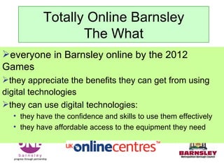 Totally Online Barnsley The What ,[object Object],[object Object],[object Object],[object Object],[object Object]
