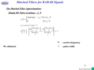 4 matched filters and ambiguity functions for radar signals