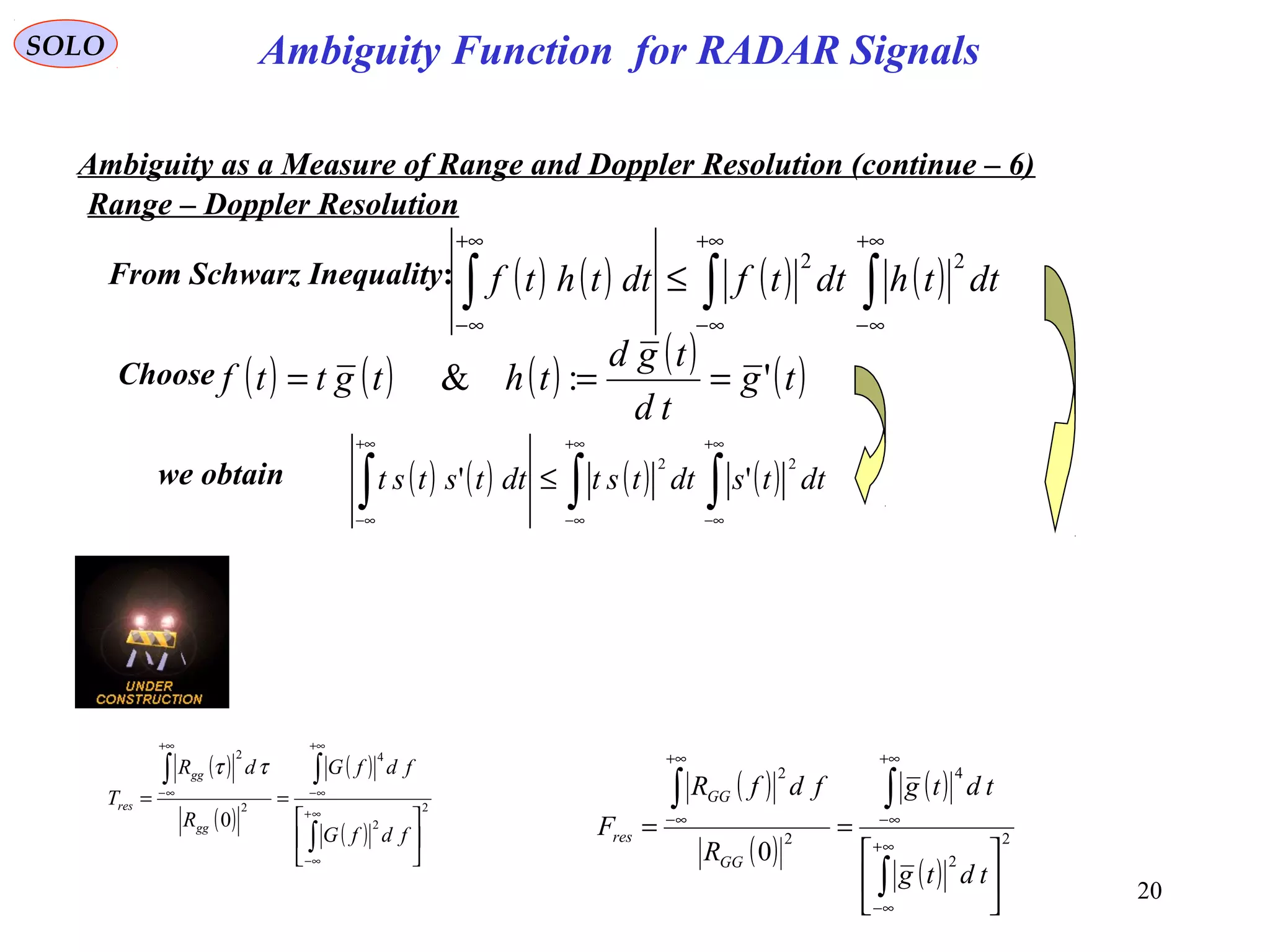 4 matched filters and ambiguity functions for radar signals-2 | PPT