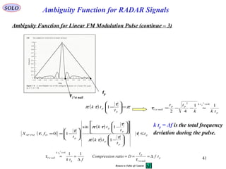 4 matched filters and ambiguity functions for radar signals-2 | PPT