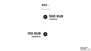 P a g e 6
ROI -
500 RUB
затраты
100 RUB
прибыль
 