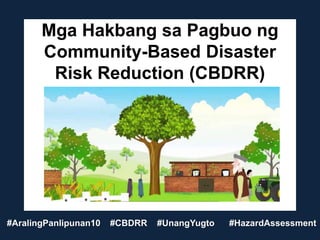 Mga Hakbang sa Pagbuo ng
Community-Based Disaster
Risk Reduction (CBDRR)
#AralingPanlipunan10 #CBDRR #UnangYugto #HazardAssessment
 