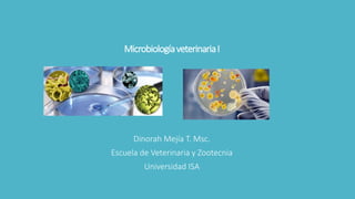 MicrobiologíaveterinariaI
Dinorah Mejía T. Msc.
Escuela de Veterinaria y Zootecnia
Universidad ISA
 