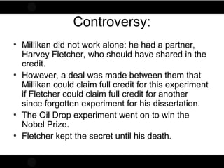 4-millikan experiment test versuch als Millikan | PPT