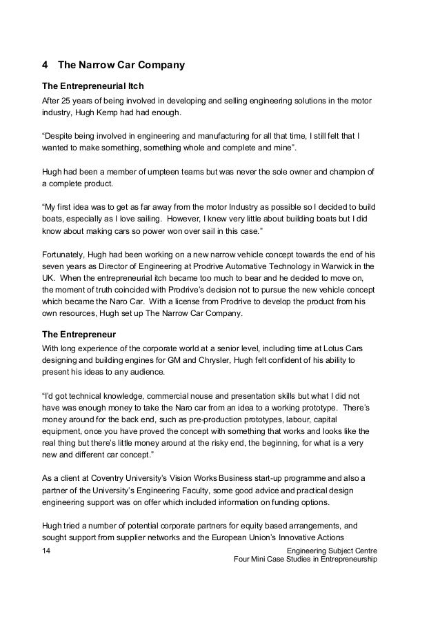 Engineering case study report format picture