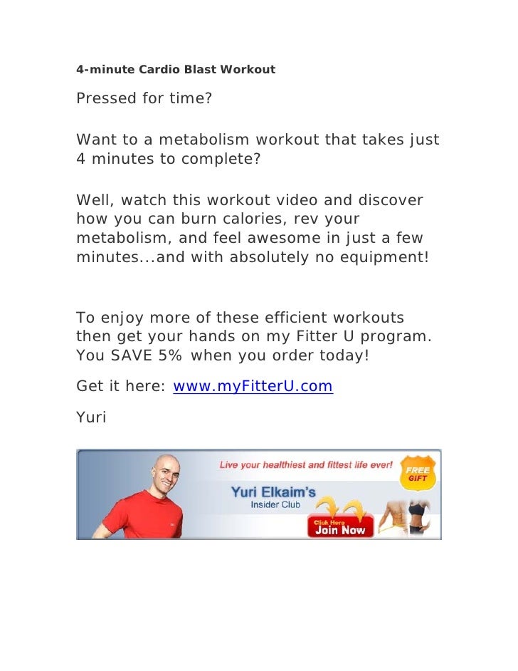 4 minute cardio blast