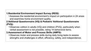 Volitional Questionaire Example (Model of Human Occupation in occupational therapy | PPTX