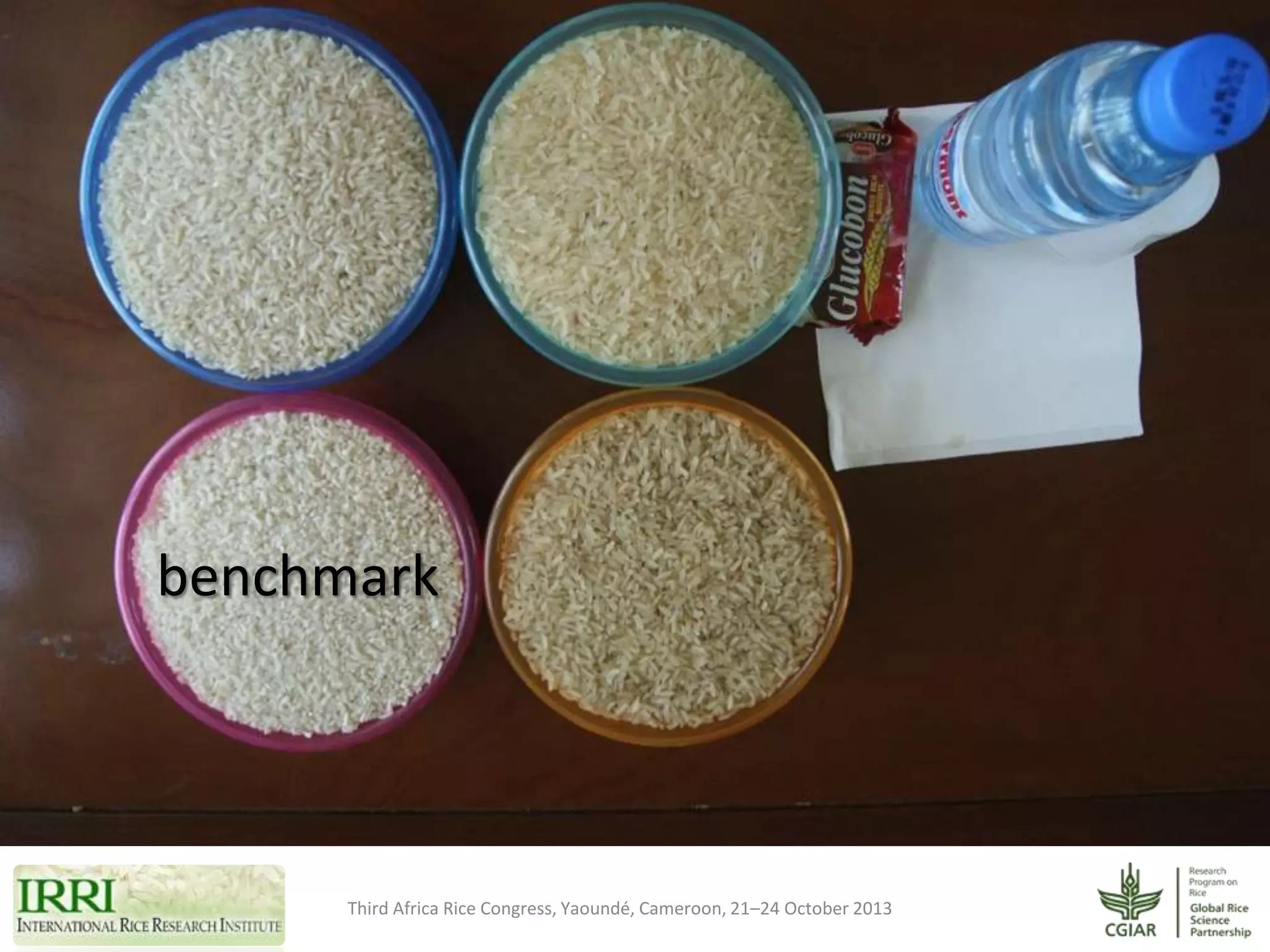 benchmark

Third Africa Rice Congress, Yaoundé, Cameroon, 21–24 October 2013

 