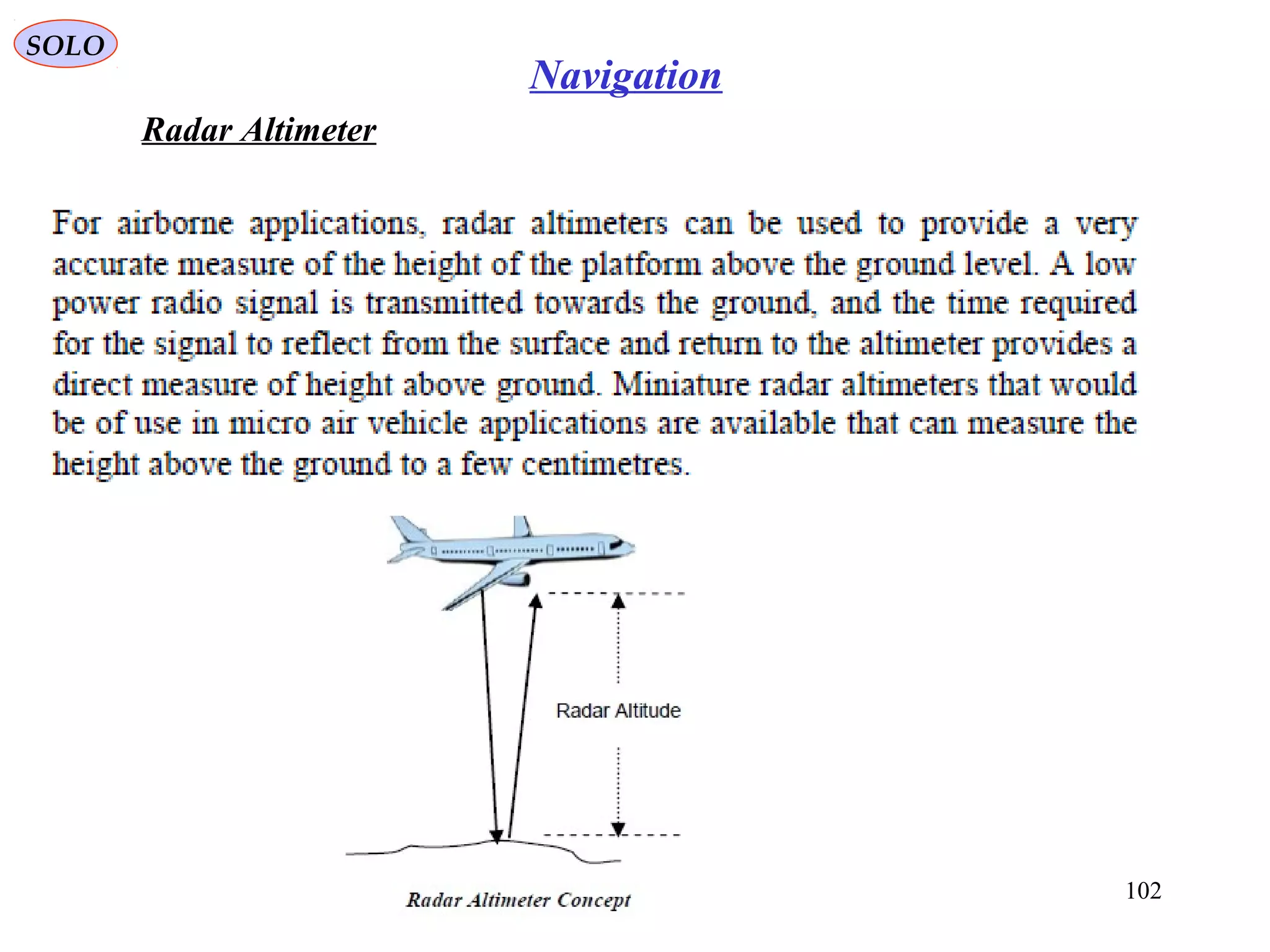 SOLO
102
Navigation
Radar Altimeter
 