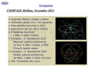 COMPASS/ BeiDou, November 2011
SOLO
147
Navigation
 