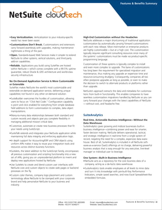 NetSuite Features and Benefits | PDF