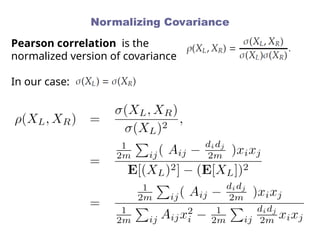 Normalizing Covariance
Pearson correlation is the
normalized version of covariance
In our case:
 
