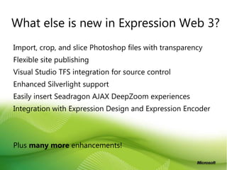 Preview ASP.NET and PHP pages locallyQuickly preview pages with installed browsersNo need to install a separate Web serverIncluded ASP.NET and PHP development server.FPONow Serving