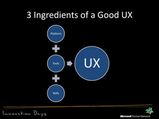 3 Ingredients of a Good UX