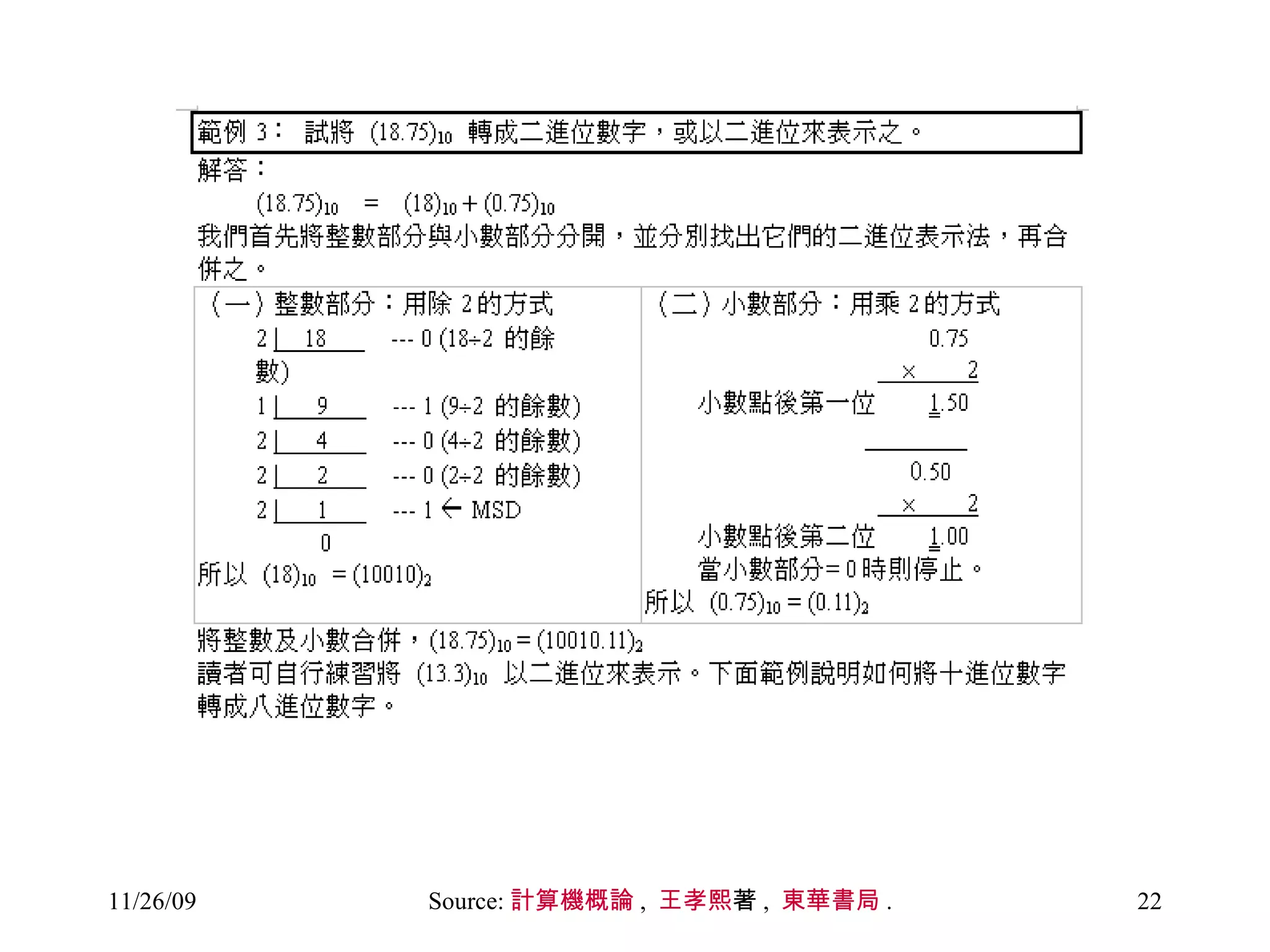 Source: 計算機概論 ,  王孝熙 著 ,  東華書局 .  