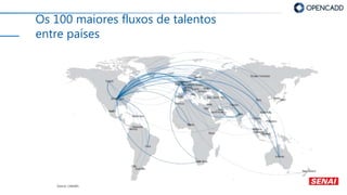 Os 100 maiores fluxos de talentos
entre países
 