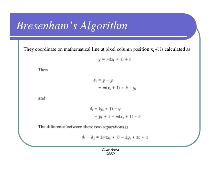 Dda Line Drawing Algorithm For Negative Slope In C : Cg output primitives