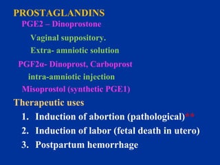 Pge1 Injection 4-Oxytocics& tocolytics.labour inducers and inhibitors | PDF