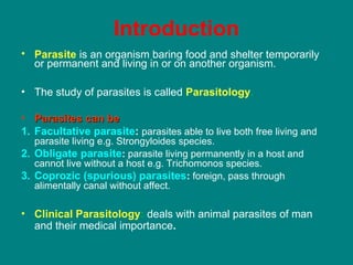 Introduction to Parasites and new infections | PPT