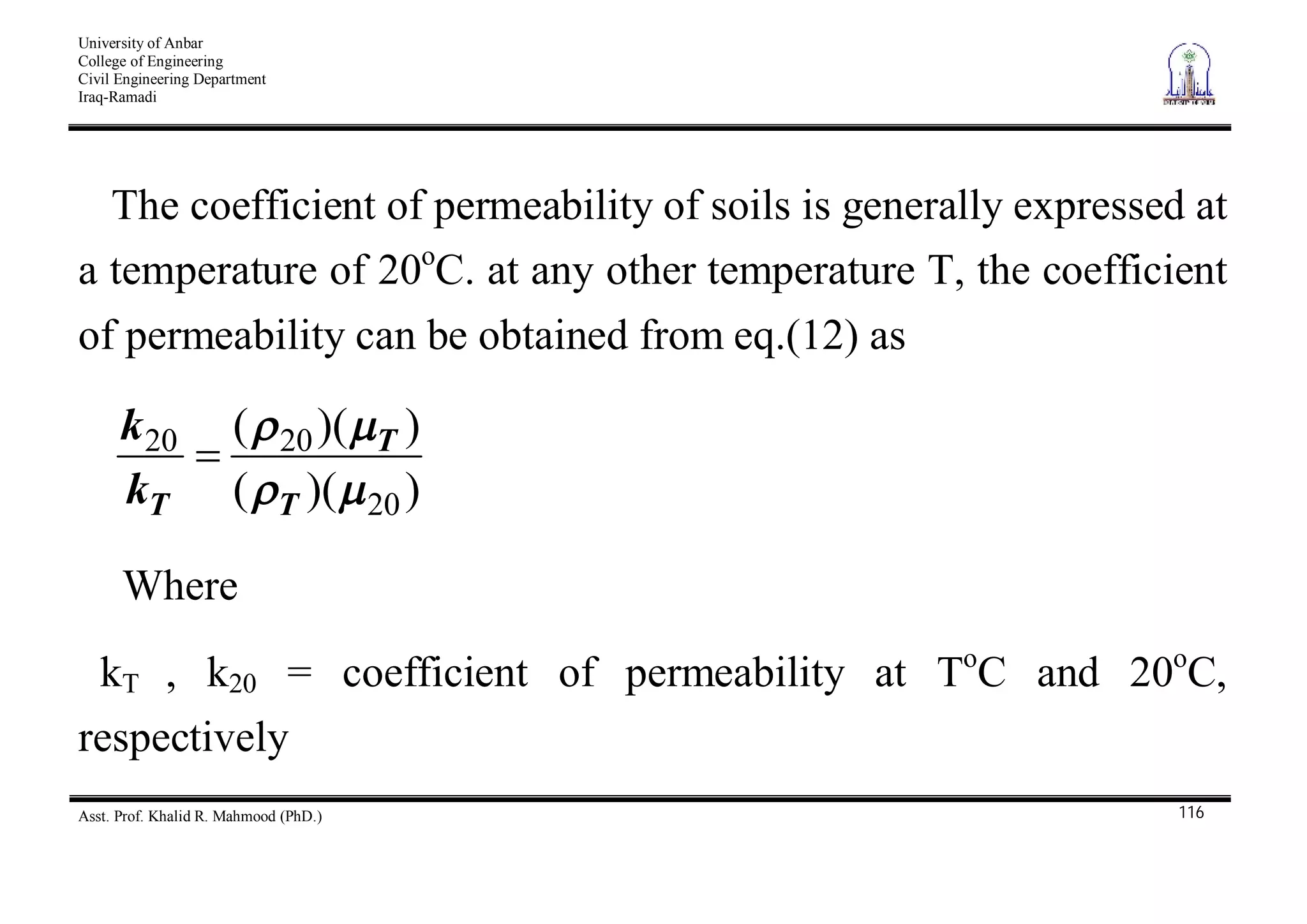 Equivalent Permeability 4 permeability and seepage | PDF