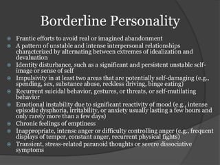 Personality Disorders | PPTX