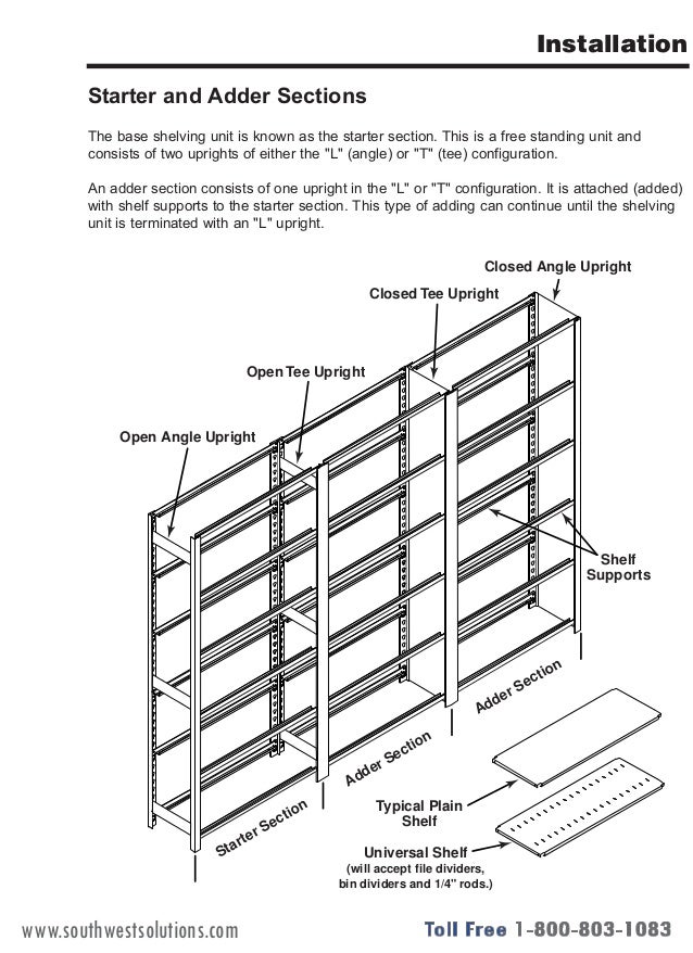 4 Post and Case Type Static or Stationary Shelving Installation Manual