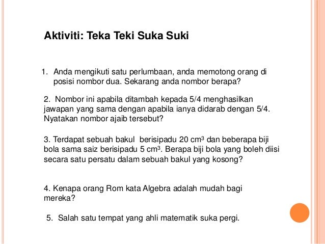 Pendekatan Pengajaran Matematik Yang Dilaksanakan Dalam 