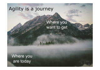© Prosci Inc. All rights reserved.
Agility is a journey
Where you
are today
Where you
want to get
71
 