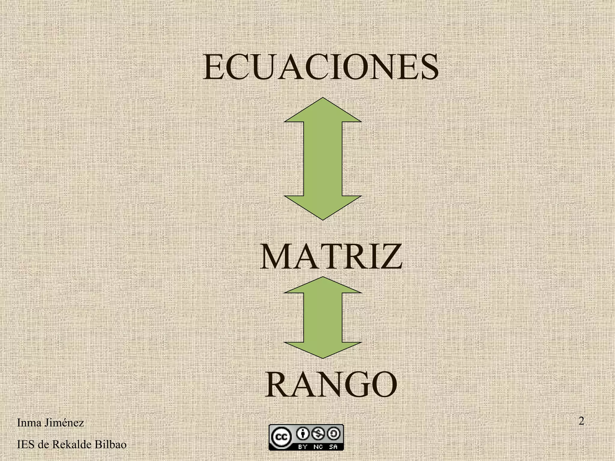 RANGO ECUACIONES MATRIZ