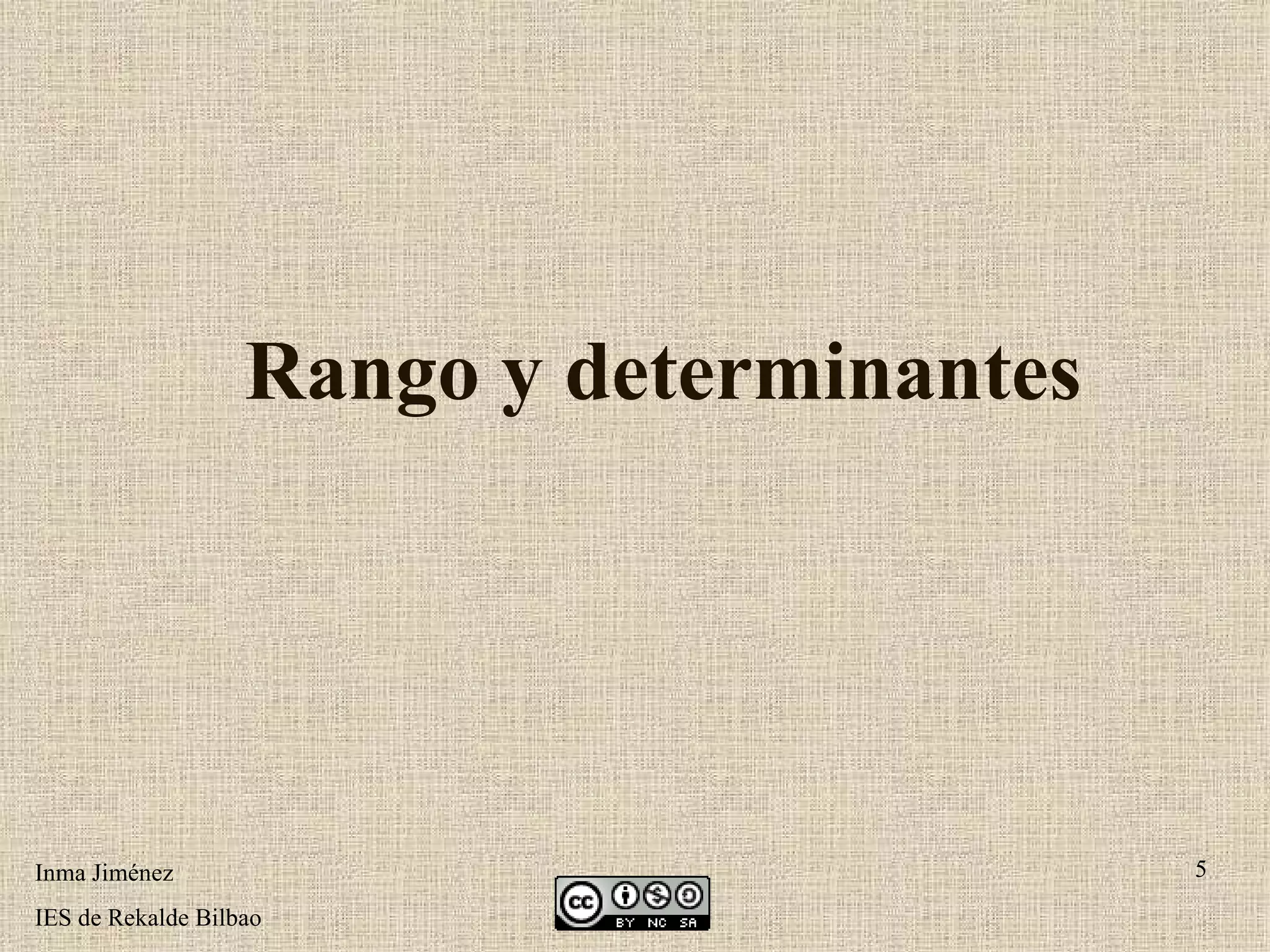 Rango y determinantes