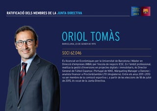 RATIFICACIÓ DELS MEMBRES DE LA JUNTA DIRECTIVA
 