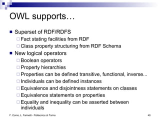 Logic and Reasoning in the Semantic Web