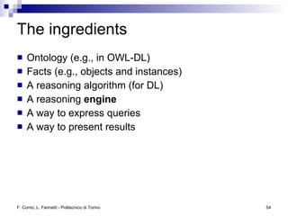 Logic and Reasoning in the Semantic Web