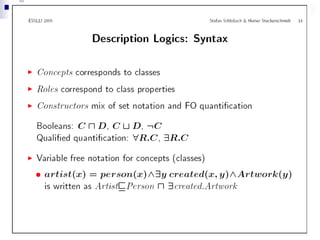 Logic and Reasoning in the Semantic Web