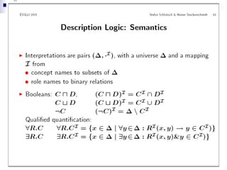 Logic and Reasoning in the Semantic Web