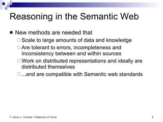 Logic and Reasoning in the Semantic Web