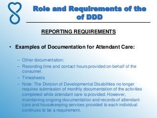 4.role and requirements of the division of developmental disabilities