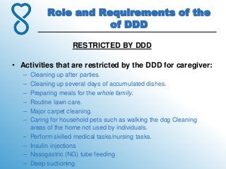 4.role and requirements of the division of developmental disabilities
