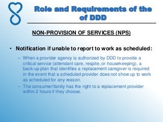 4.role and requirements of the division of developmental disabilities