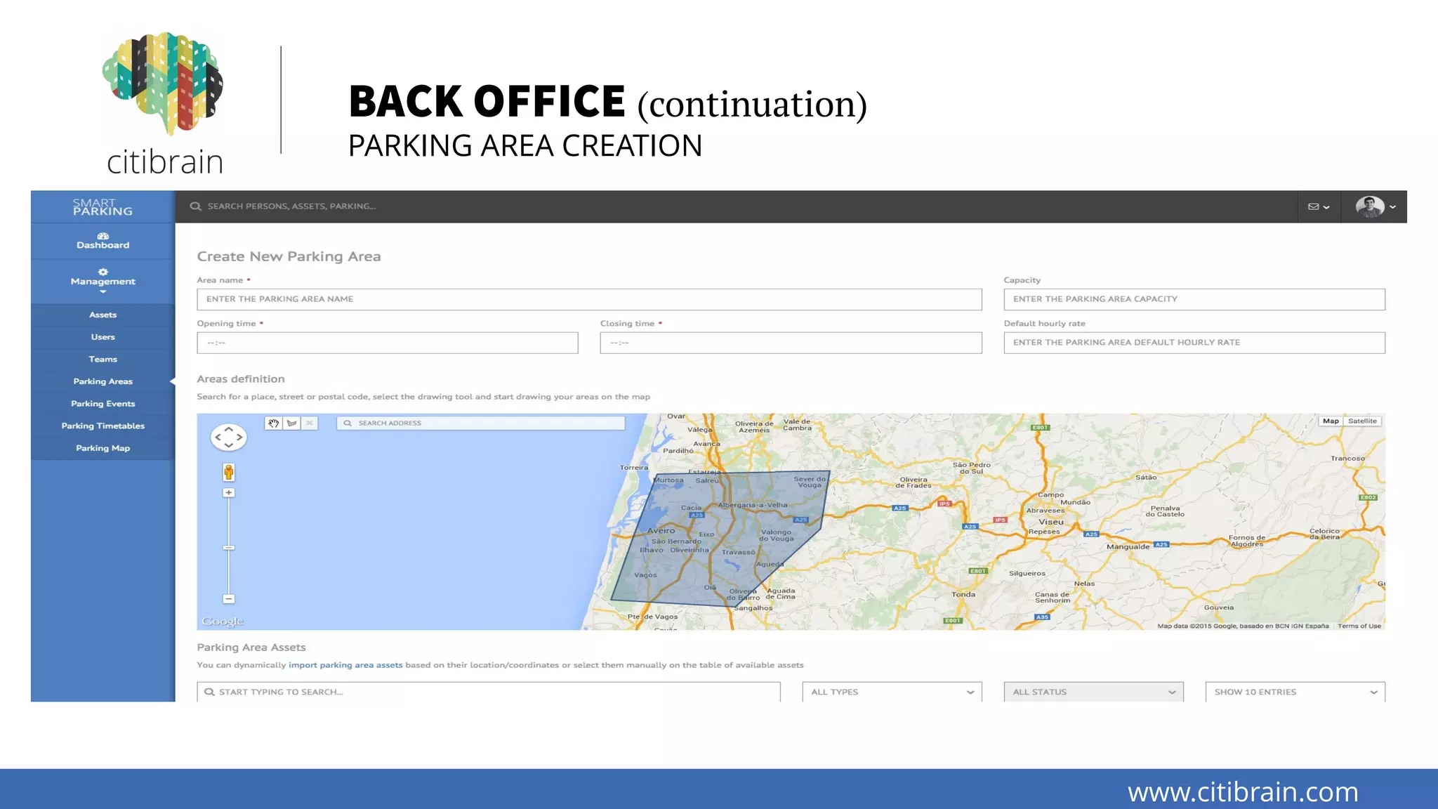 www.citibrain.com
BACK OFFICE (continuation)
PARKING AREA CREATION
 